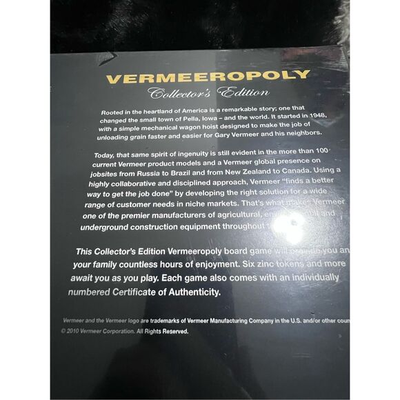 Vermeeropoly Board Game Collector's Edition 2010 New Sealed monopoly Iowa - Picture 8 of 8